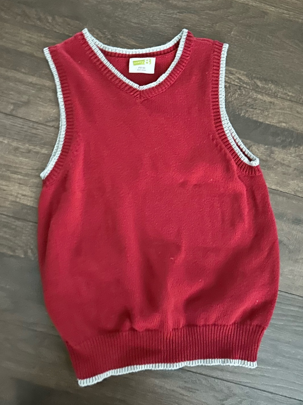 Crazy 8 Red Knit Sweater Vest with White Trim